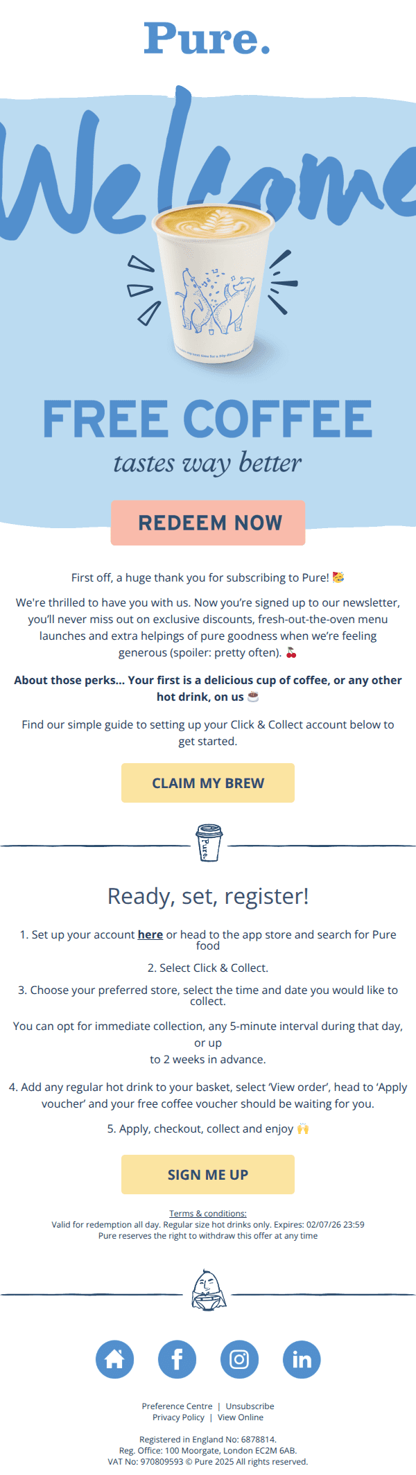 It's official – you’re part of the Pure family! 💙