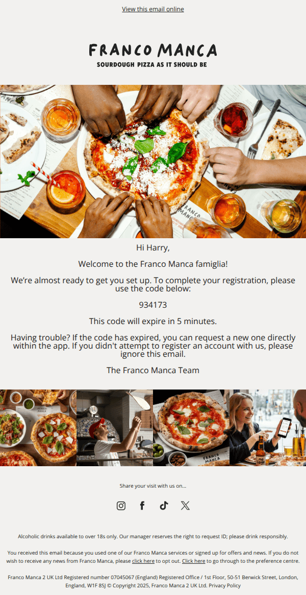 Harry! Verify your email address🍕