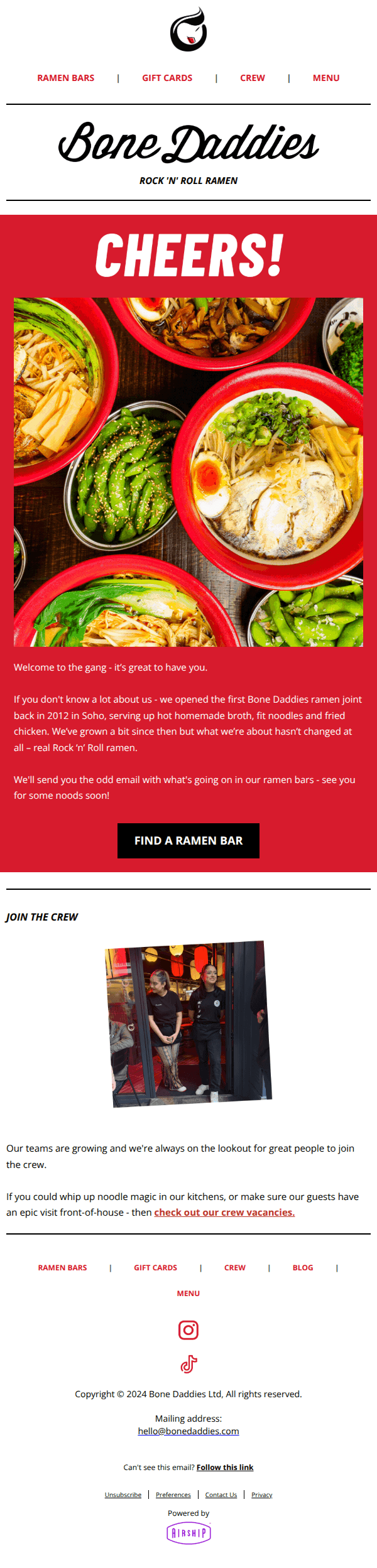 You're signed up - cheers!