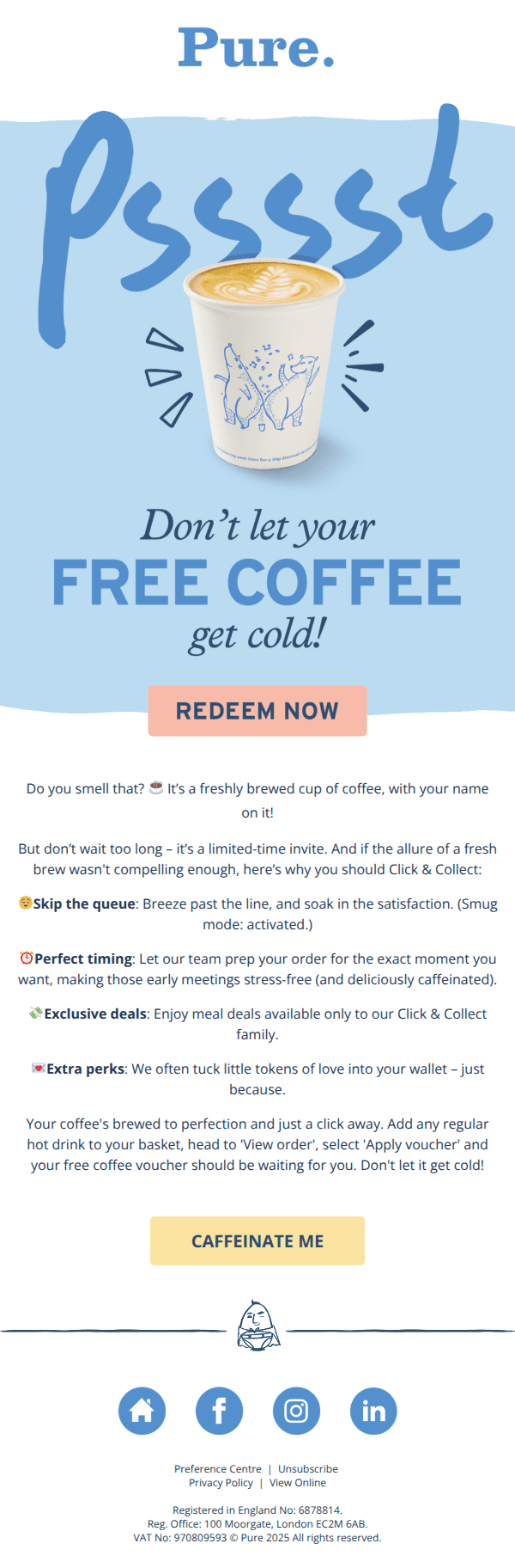 Don't forget your free coffee! ☕️
