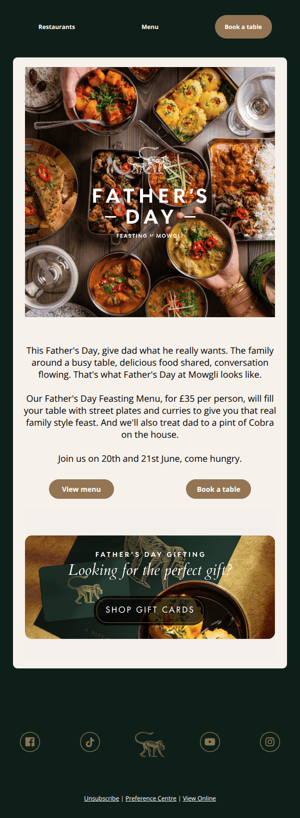 Make Father's Day a feast to remember