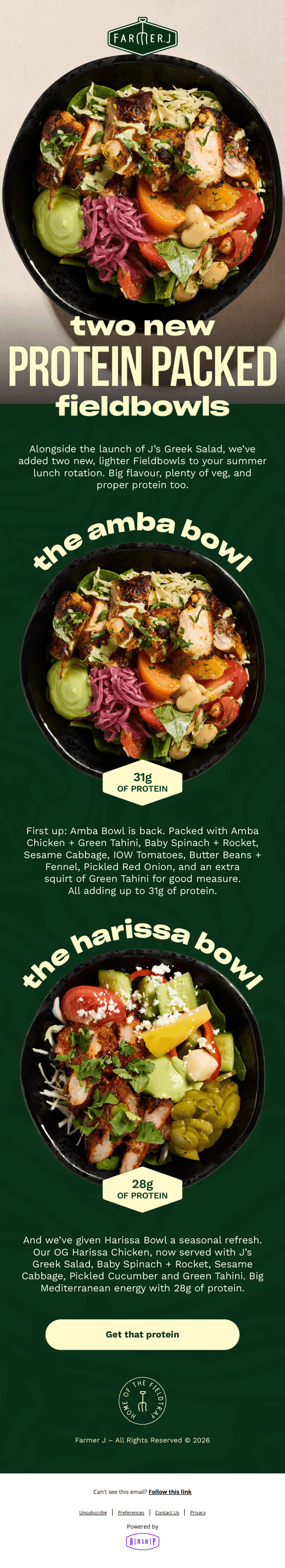 Two new protein-packed Fieldbowls 💪