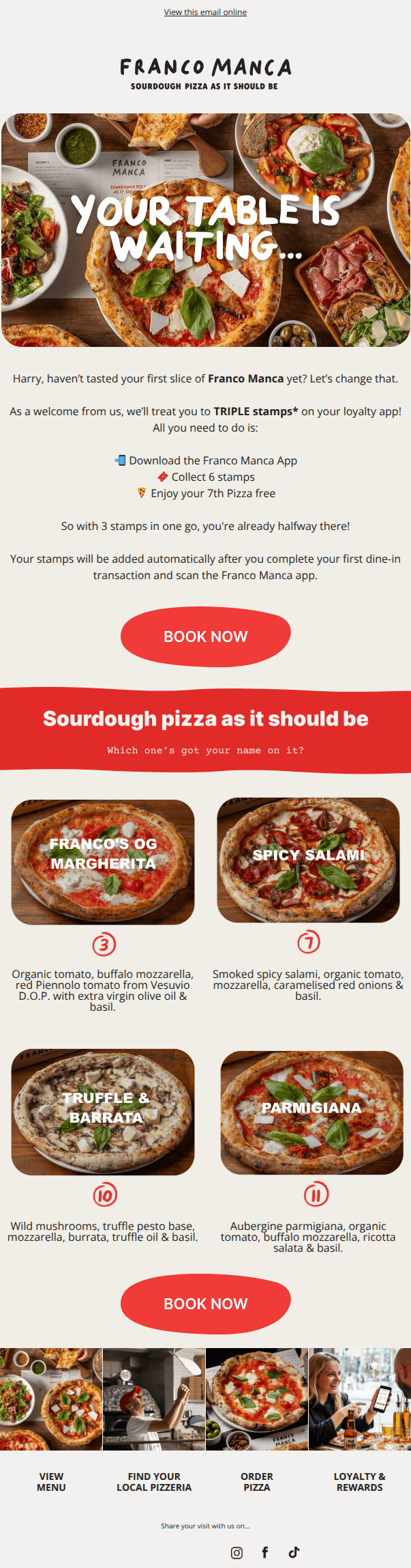 Your first pizza = Triple Stamps 🍕 🎉