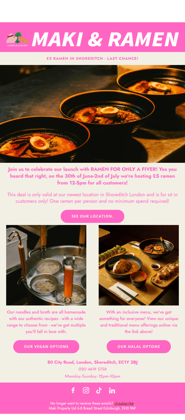LAST CHANCE: £5 RAMEN!