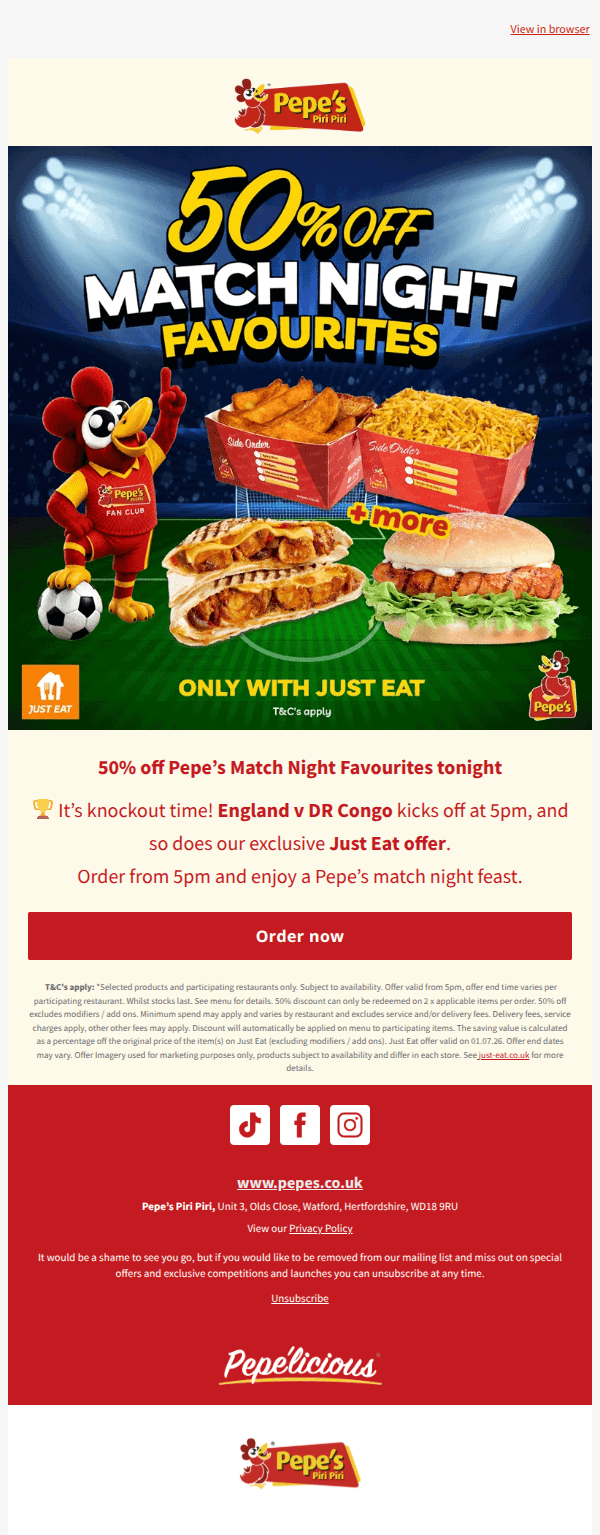 ⚽50% off Match Night Faves⚽