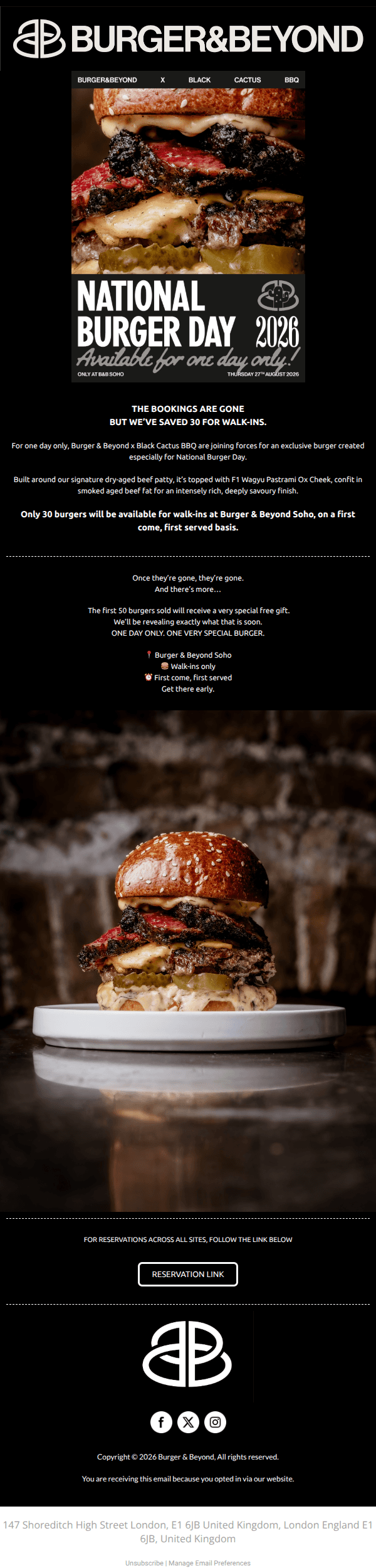National Burger Day with Black Cactus BBQ - All Bookings Gone!