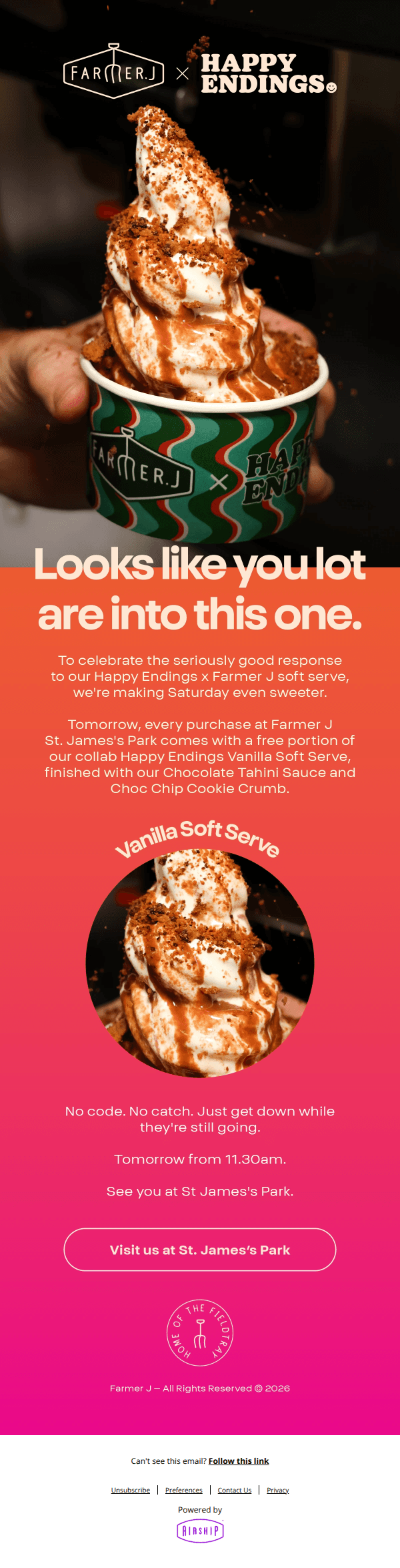 SOFT SERVE'S ON US 🍦🍦