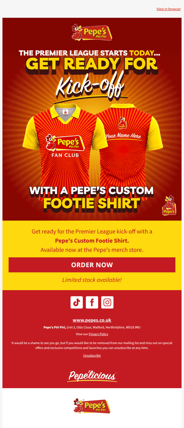 Pepe's Custom Footie Shirts Drop Today