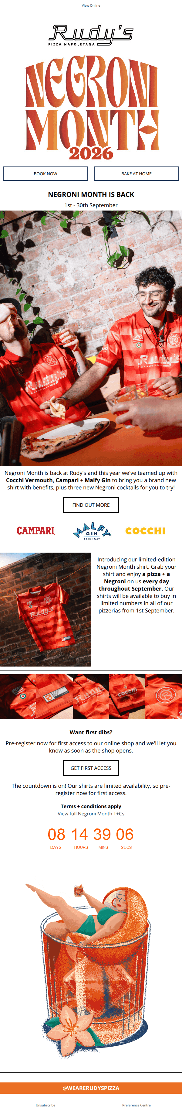 Negroni Month is back at Rudy’s 🍕