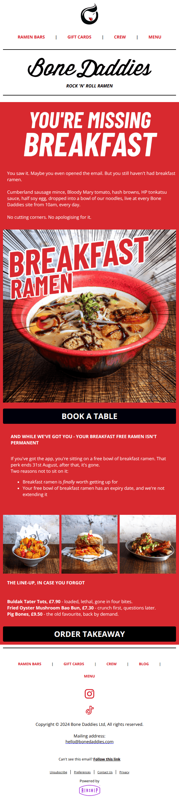 10am. Ramen. Your move.