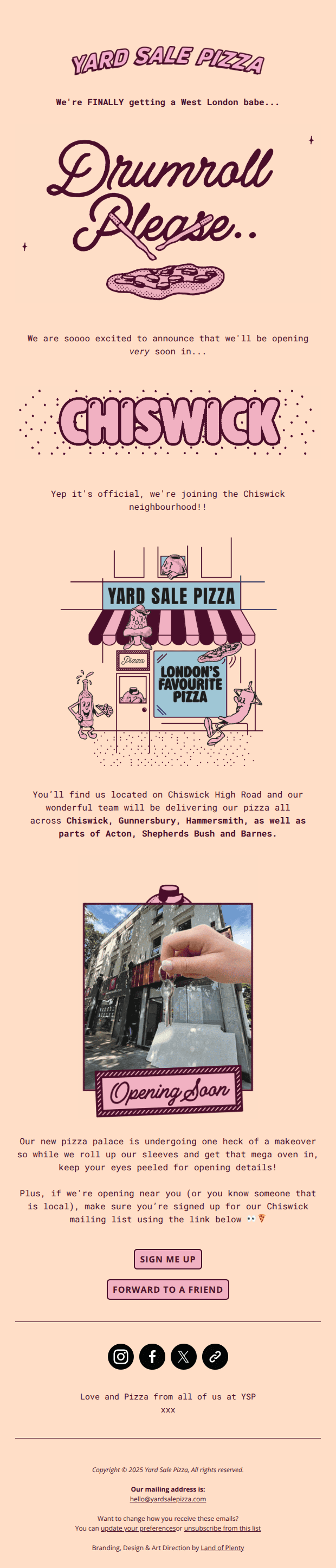 Yard Sale is coming to Chiswick 🫶🍕