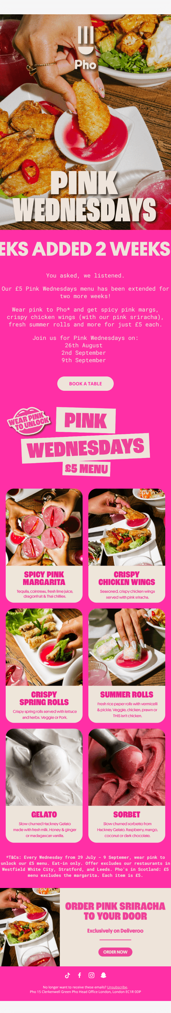 £5 menu: two weeks added!
