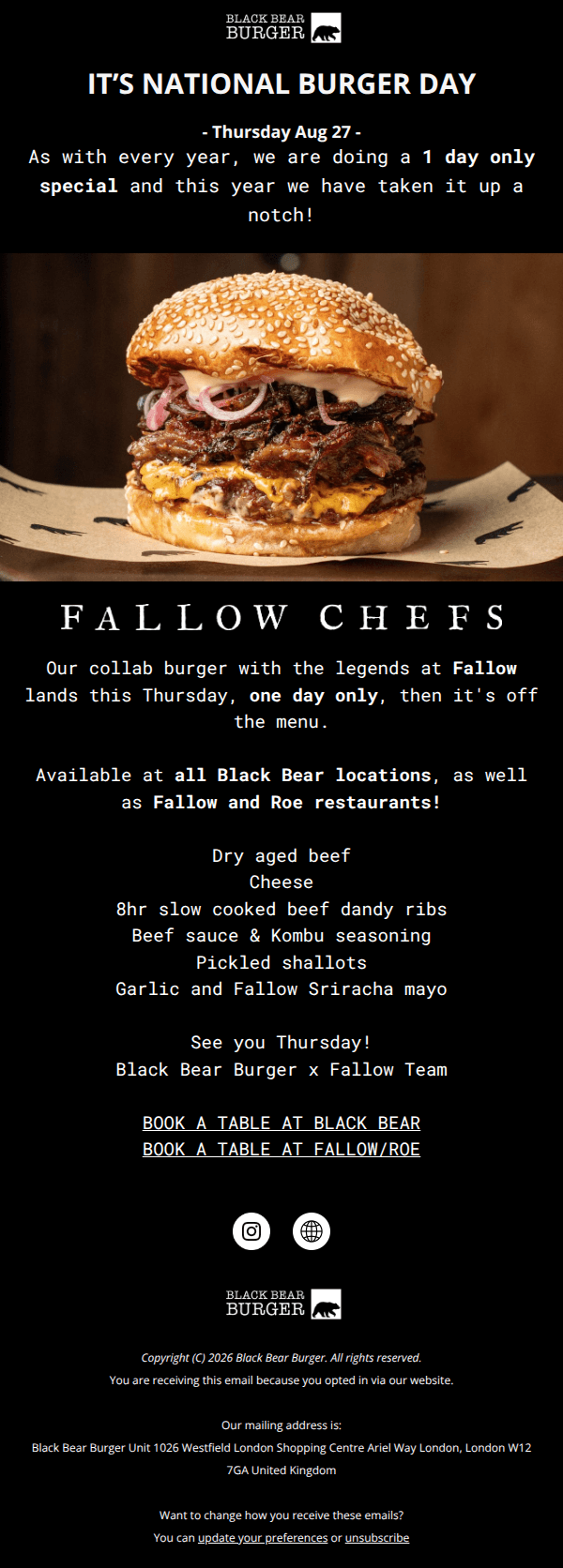 Black Bear x Fallow — one day only