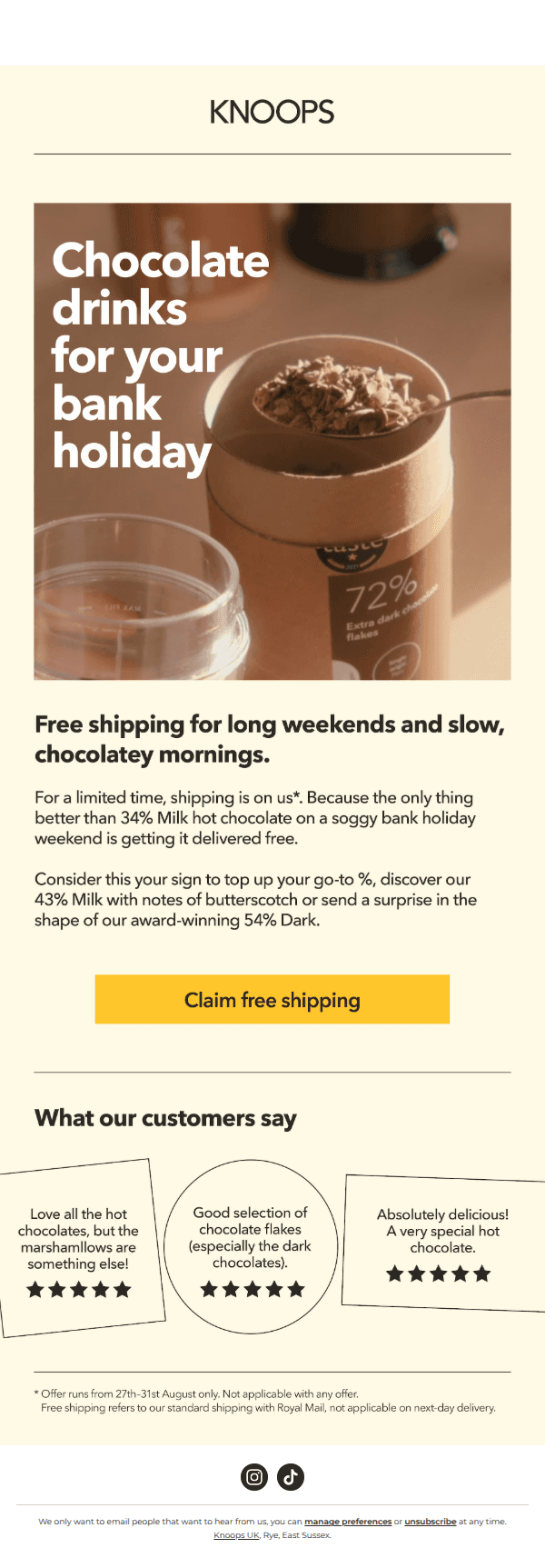Bank Holiday Treat: Free Shipping 🎉