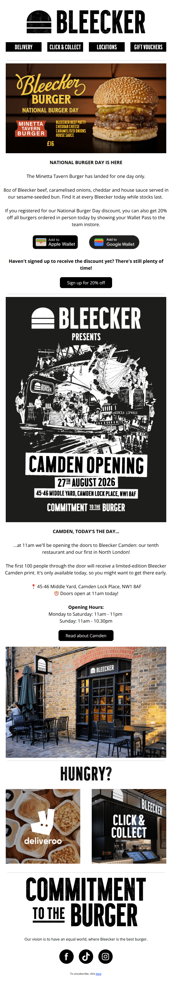 Two reasons to celebrate: National Burger Day is here and Bleecker Camden is open 🎉