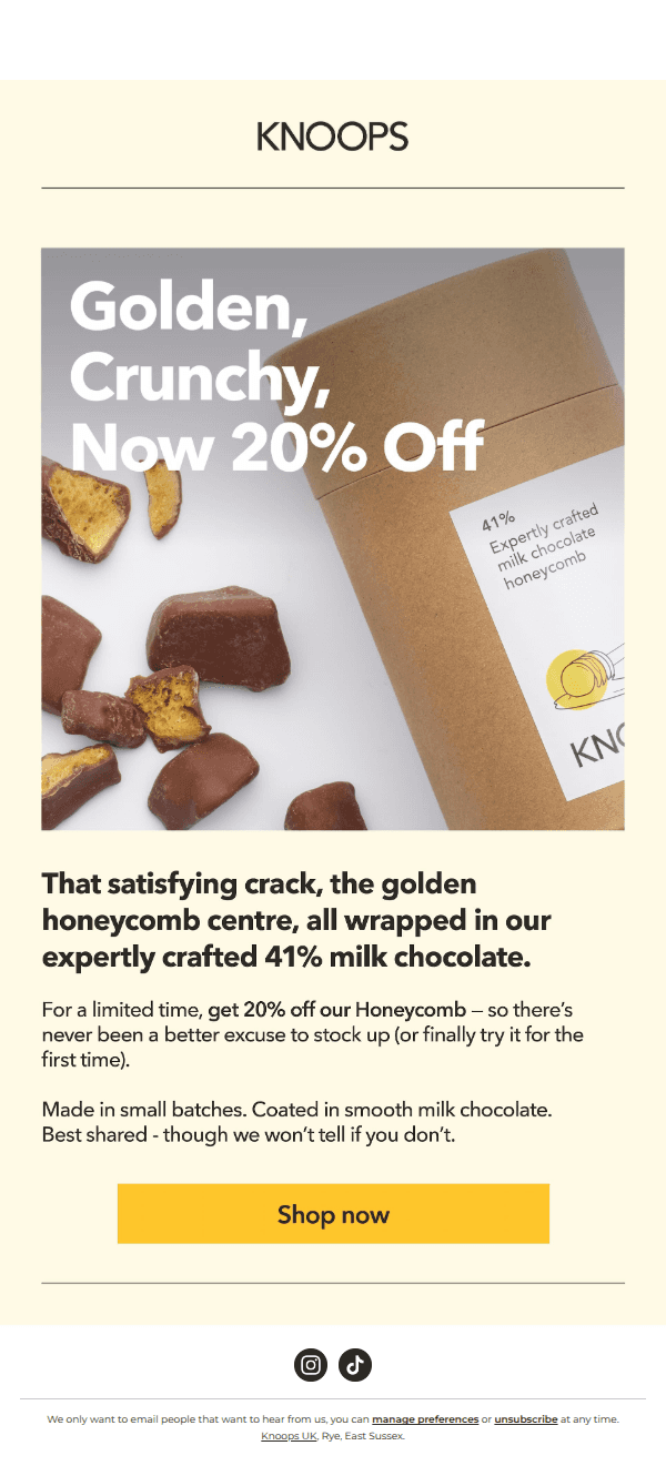 20% off our expertly crafted honeycomb 🍯