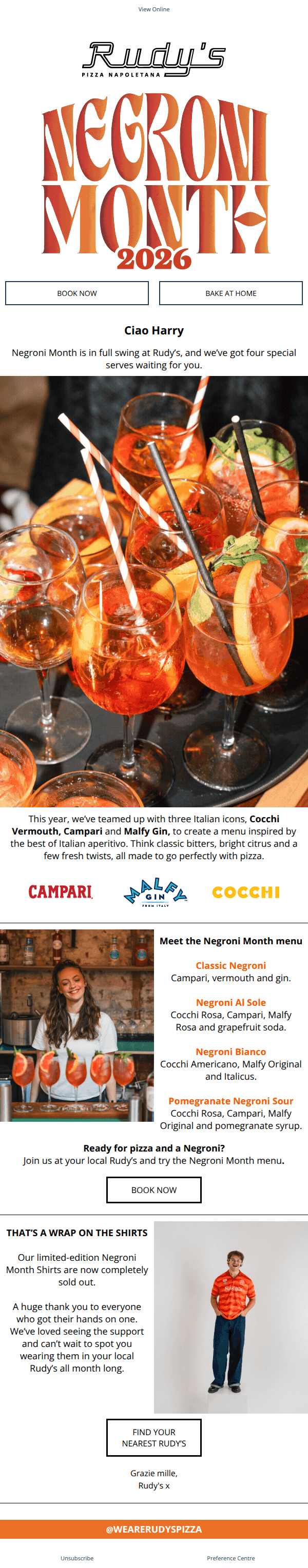 Meet the Negroni Month menu 🍊