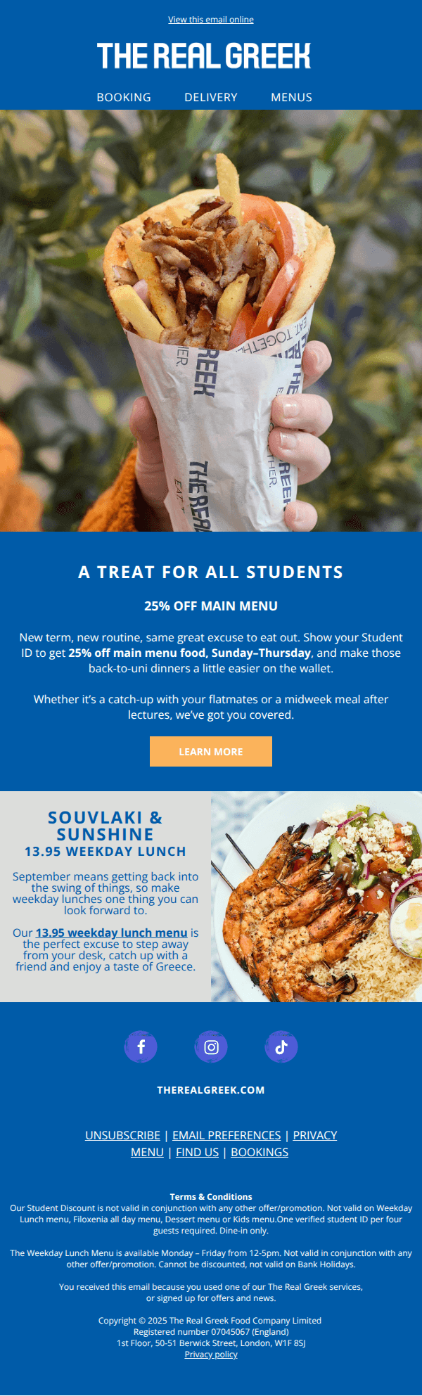 New season, new routine. More reasons to eat out.
