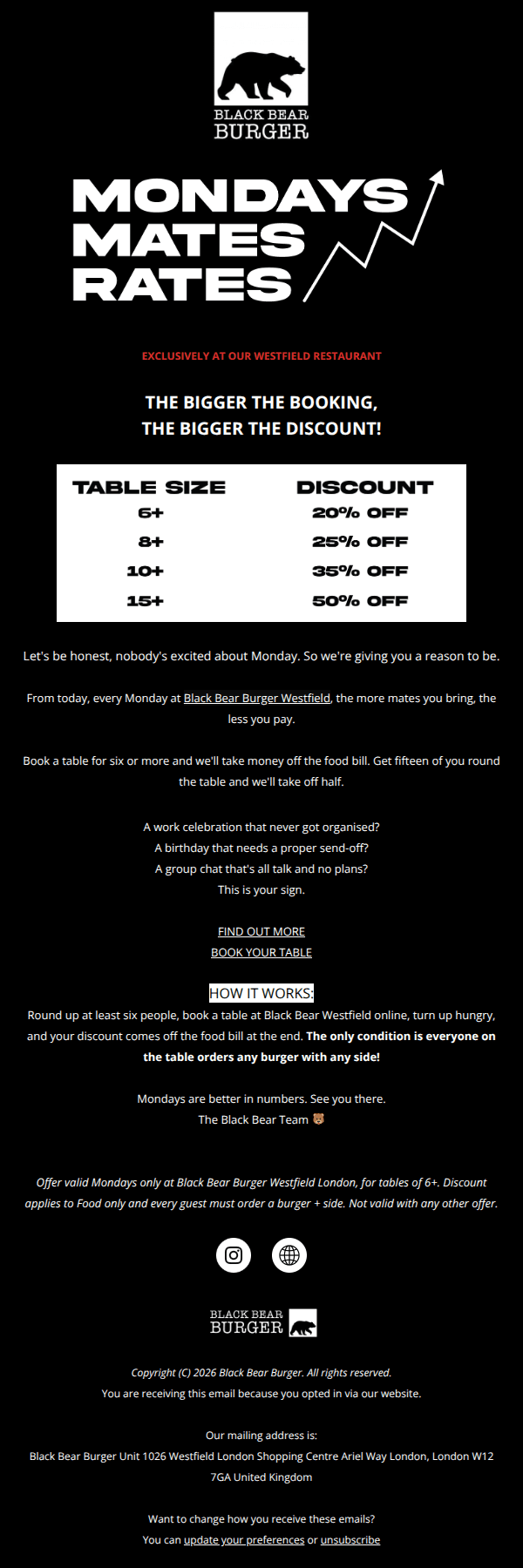 50% OFF @ Black Bear Burger! 🍔