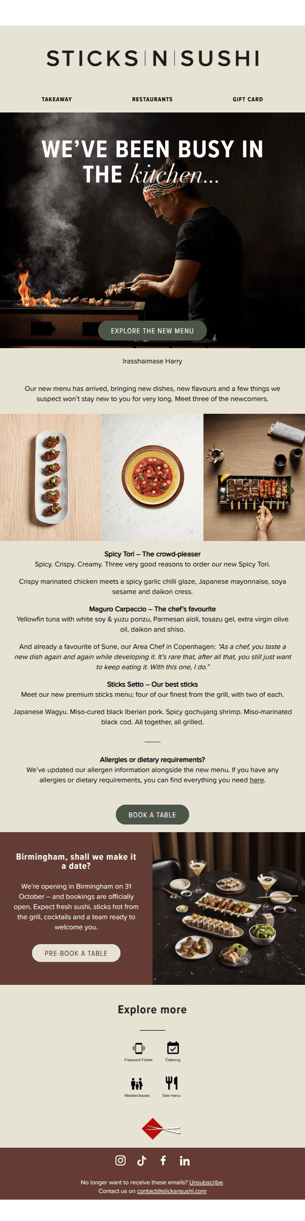 Meet the new menu