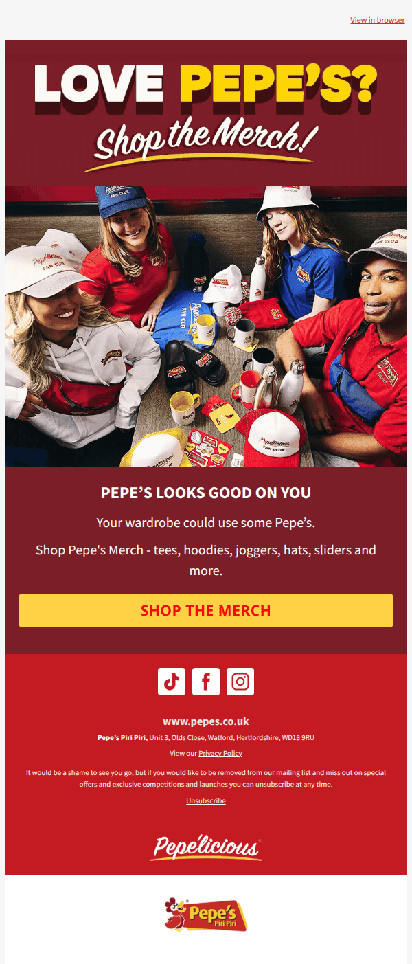 Pepe's looks good on you