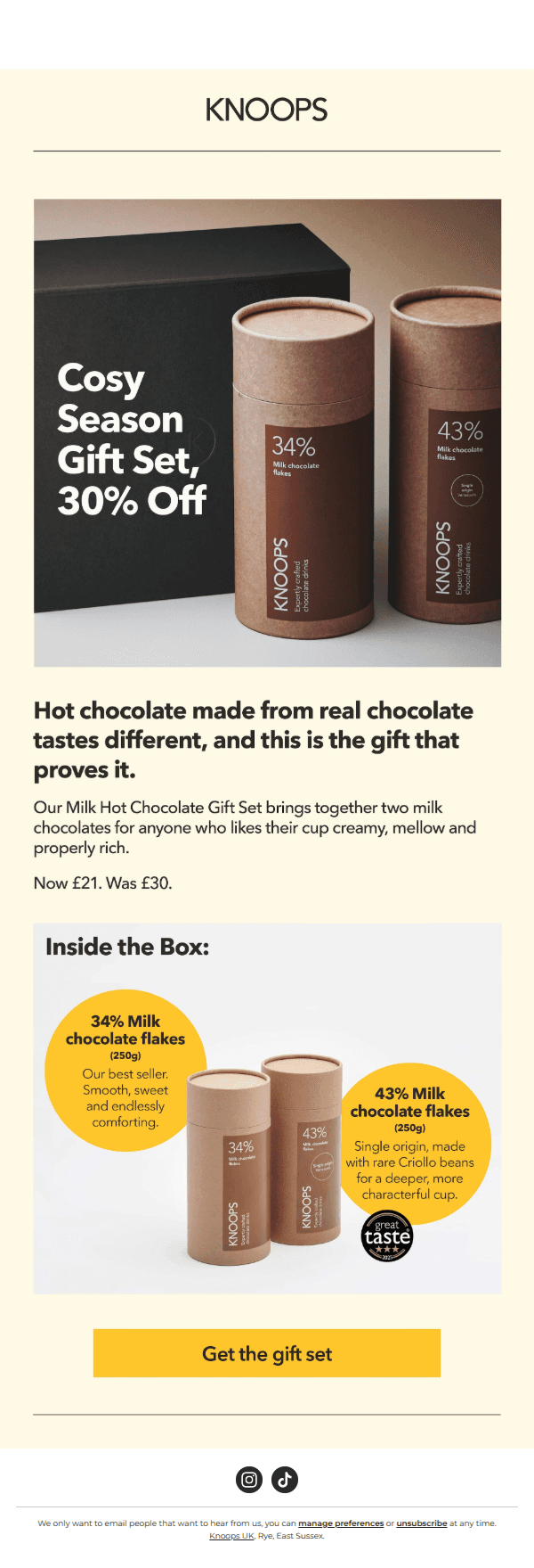 Two milk chocolates, one gift box, 30% off