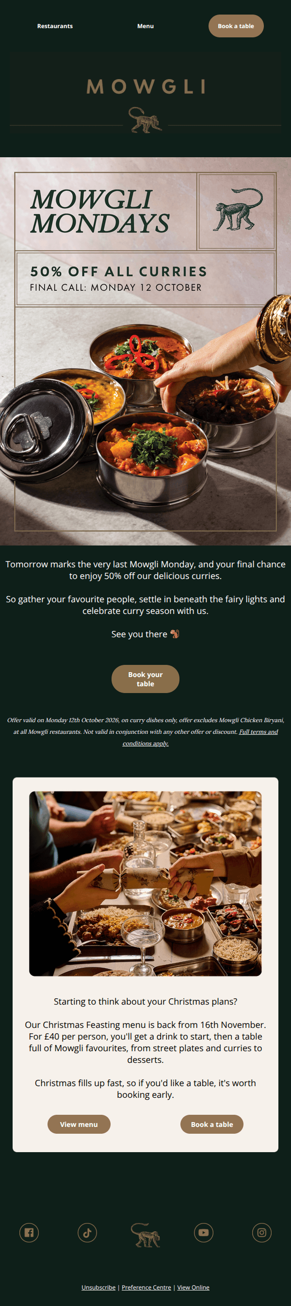 Last Mowgli Monday is tomorrow
