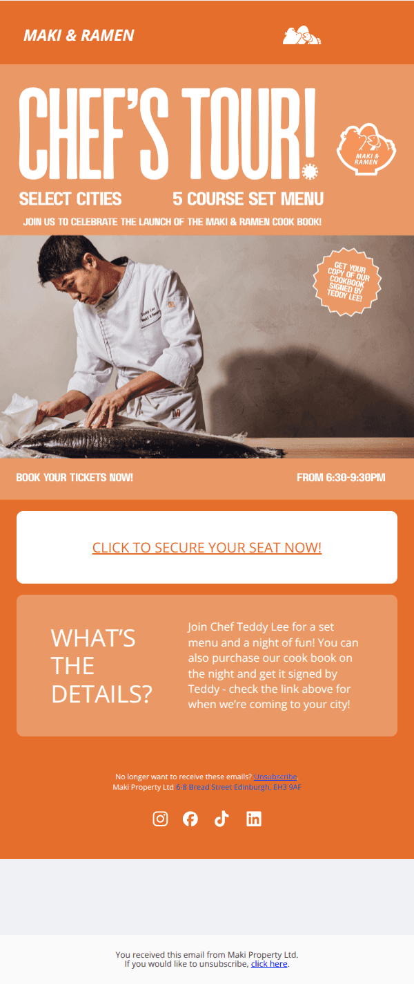GET TICKETS TO TEDDY LEE'S CHEFS TOUR!